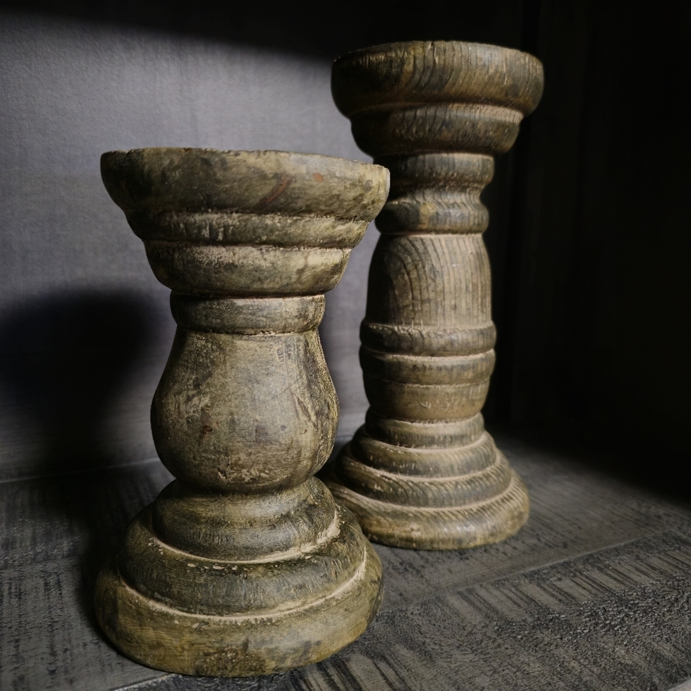 Candle Holders Set of 2 Rustic Boho Moroccan Farmhouse Style